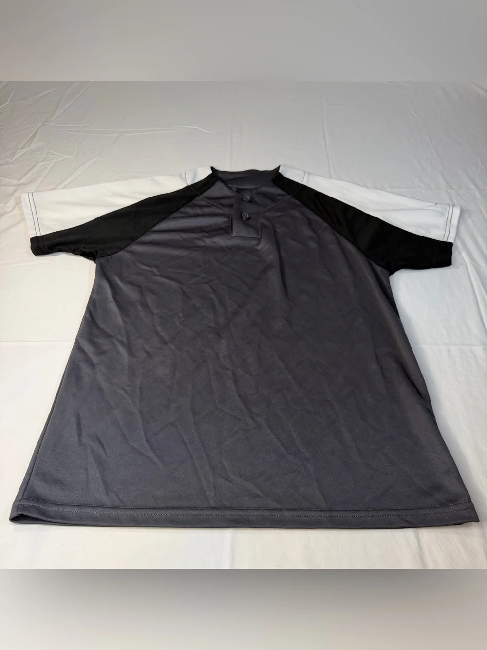 Alleson Athletic 100% Polyester Medium Youth Basketball Jersey  White Grey Black